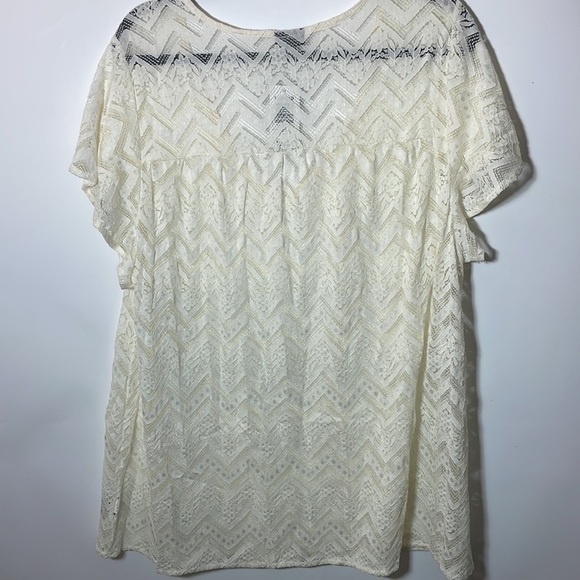 Torrid 2 LACE TIE NECK BLOUSE cream bone color off white - Picture 8 of 9